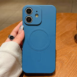 Solid Color Liquid Silicone MagSafe Magnetic Phone Case, For iPhone 13 Pro, For iPhone 13, For iPhone 12