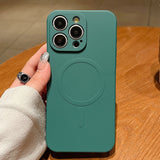 Solid Color Liquid Silicone MagSafe Magnetic Phone Case, For iPhone 12 Pro Max, For iPhone 12 Pro, For iPhone 11 Pro Max