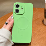Solid Color Liquid Silicone MagSafe Magnetic Phone Case, For iPhone 11, For iPhone 11 Pro