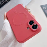 Solid Color Liquid Silicone MagSafe Magnetic Phone Case, For iPhone 17, For iPhone Air, For iPhone 16 Pro Max