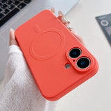 Solid Color Liquid Silicone MagSafe Magnetic Phone Case, For iPhone 17, For iPhone Air, For iPhone 16 Pro Max