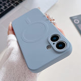 Solid Color Liquid Silicone MagSafe Magnetic Phone Case, For iPhone 17, For iPhone Air, For iPhone 16 Pro Max