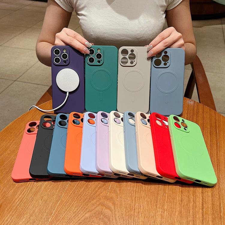 Solid Color Liquid Silicone MagSafe Magnetic Phone Case, For iPhone 15 Pro Max, For iPhone 15 Pro, For iPhone 15 Plus