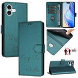 Smile Embossing RFID Leather Phone Case, For iPhone 17 Pro Max, For iPhone 17 Pro, For iPhone 17, For iPhone Air, For iPhone SE 2024, For iPhone 16 Pro Max, For iPhone 16 Pro, For iPhone 16 Plus