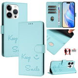 Smile Embossing RFID Leather Phone Case, For iPhone 16, For iPhone 15 Pro Max, For iPhone 15 Pro, For iPhone 15 Plus, For iPhone 15, For iPhone 14 Plus, For iPhone 14 / 13, For iPhone 14 Pro