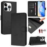 Smile Embossing RFID Leather Phone Case, For iPhone 16, For iPhone 15 Pro Max, For iPhone 15 Pro, For iPhone 15 Plus, For iPhone 15, For iPhone 14 Plus, For iPhone 14 / 13, For iPhone 14 Pro