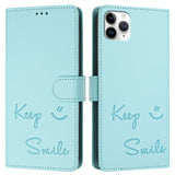 Smile Embossing RFID Leather Phone Case, For iPhone 11 Pro Max, For iPhone 11, For iPhone 11 Pro, For iPod Touch 7 / 6 / 5, For iPhone X / XS, For iPhone XR, For iPhone XS Max, For iPhone 8 Plus / 7 Plus