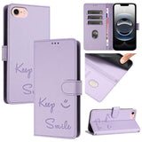 Smile Embossing RFID Leather Phone Case, For iPhone 17 Pro Max, For iPhone 17 Pro, For iPhone 17, For iPhone Air, For iPhone SE 2024, For iPhone 16 Pro Max, For iPhone 16 Pro, For iPhone 16 Plus