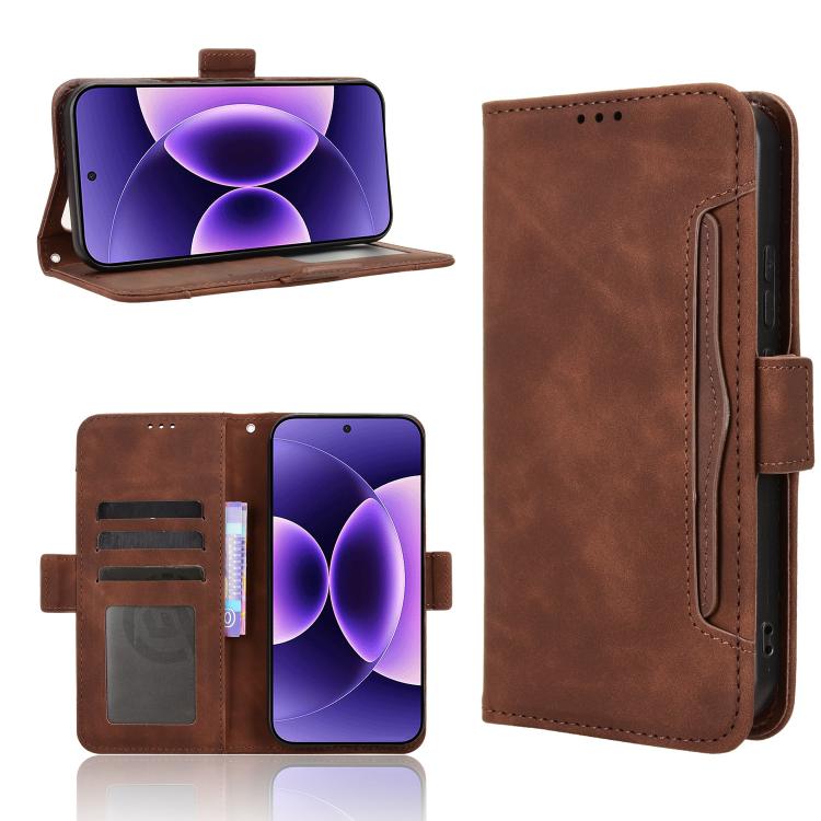 Skin Feel Calf Texture Card Slots Leather Phone Case, For Redmi K90 5G / Poco F8 Pro, For Xiaomi 17 Pro Max, For Xiaomi 17 Pro, For Xiaomi 17, For Redmi 15C 5G / 4G EU 173mm / Poco C85 5G, For Xiaomi Poco M7 4G 169mm                                    ...
