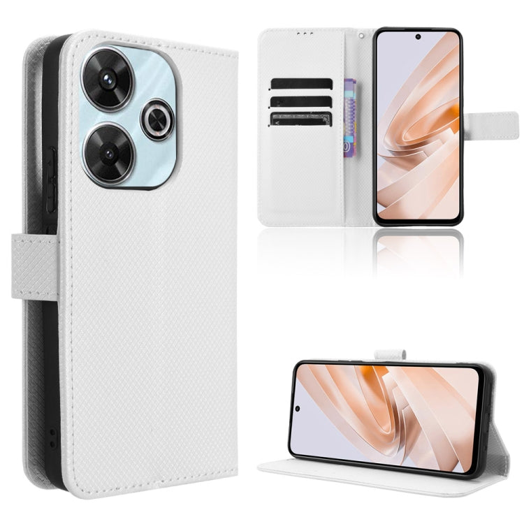 Diamond Texture Leather Phone Case, For Redmi 13 4G / Note 13R 5G