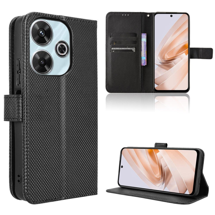 Diamond Texture Leather Phone Case, For Redmi 13 4G / Note 13R 5G
