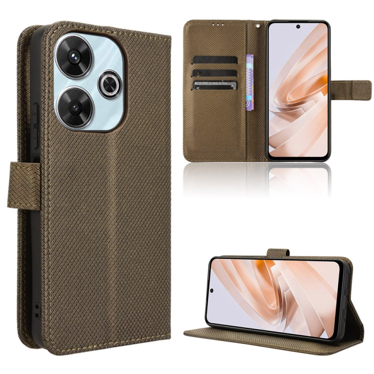 Diamond Texture Leather Phone Case, For Redmi 13 4G / Note 13R 5G