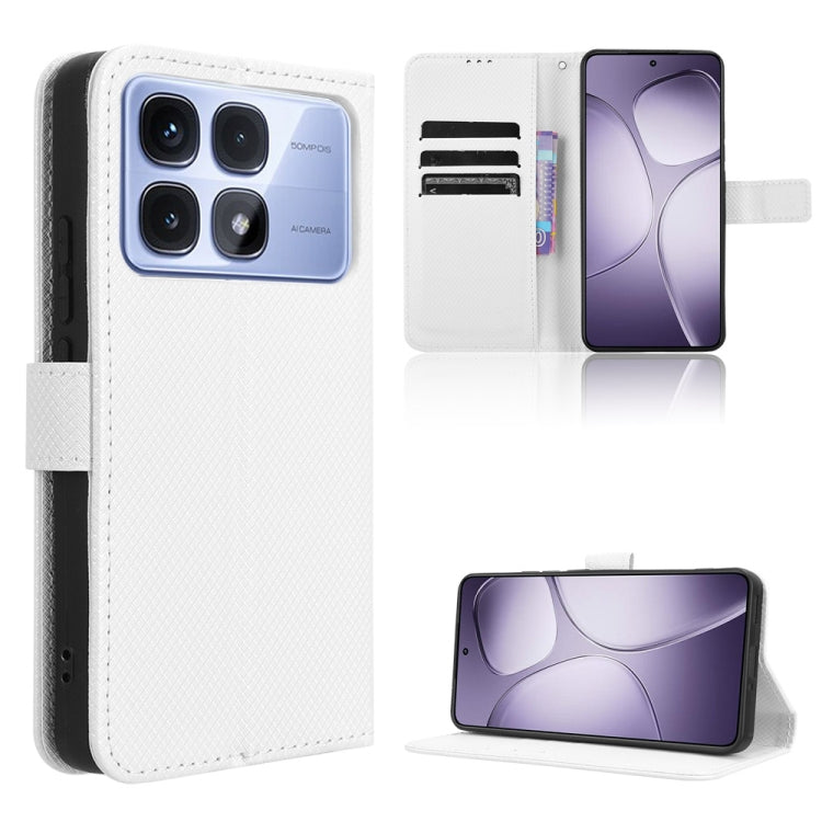 Diamond Texture Leather Phone Case, For Redmi Note 14 Pro 4G, For Redmi Note 14 4G Global 163.25mm, For Redmi Note 14 Pro+ 5G, For Redmi K70 Ultra, For Redmi 13 4G / Note 13R 5G