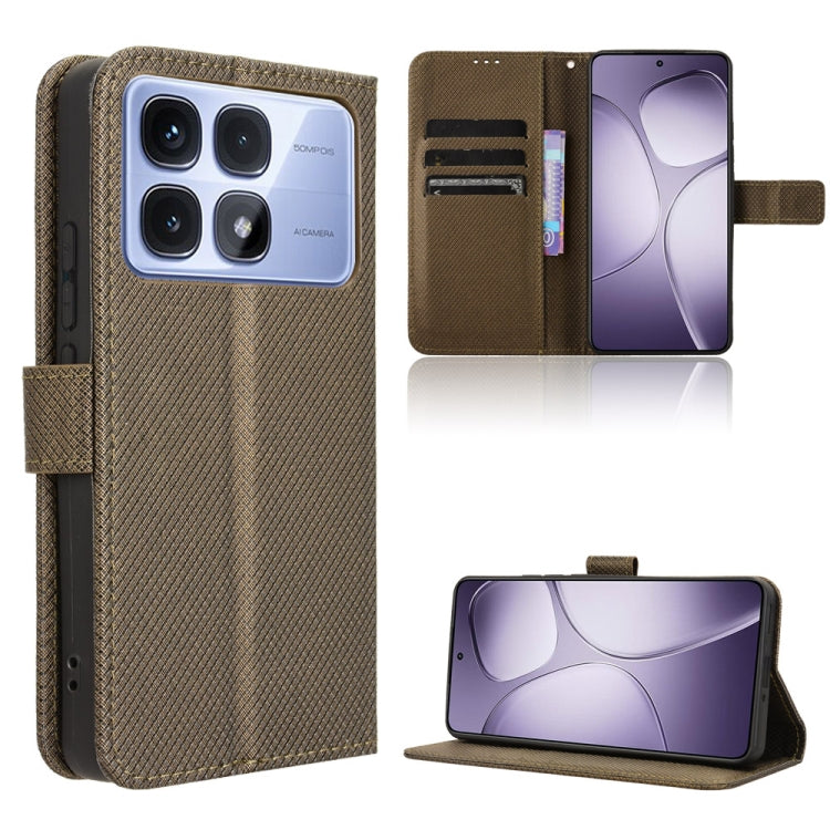 Diamond Texture Leather Phone Case, For Redmi Note 14 Pro 4G, For Redmi Note 14 4G Global 163.25mm, For Redmi Note 14 Pro+ 5G, For Redmi K70 Ultra, For Redmi 13 4G / Note 13R 5G