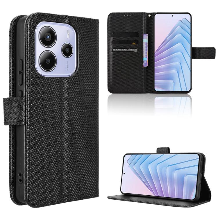 Diamond Texture Leather Phone Case, For Redmi A5 4G 173.3mm, For Redmi Note 14 4G 164.84mm EU Version, For Redmi Turbo 4 Pro 5G, For Redmi K80 / K80 Pro, For Redmi Note 14 Pro 4G, For Redmi Note 14 4G Global 163.25mm, For Redmi Note 14 Pro+ 5G         ...