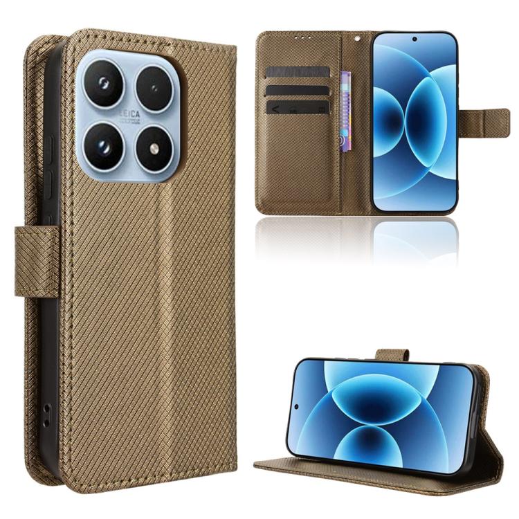 Diamond Texture Leather Phone Case, For Xiaomi 17 Pro, For Xiaomi 17, For Redmi 15C 5G / 4G EU 173mm / Poco C85 5G, For Xiaomi Poco M7 4G 169mm, For Redmi 15 5G Global / 15 4G SEA 169.5mm, For Redmi 15C 5G / 4G Global 171mm / Poco C85 4G               ...