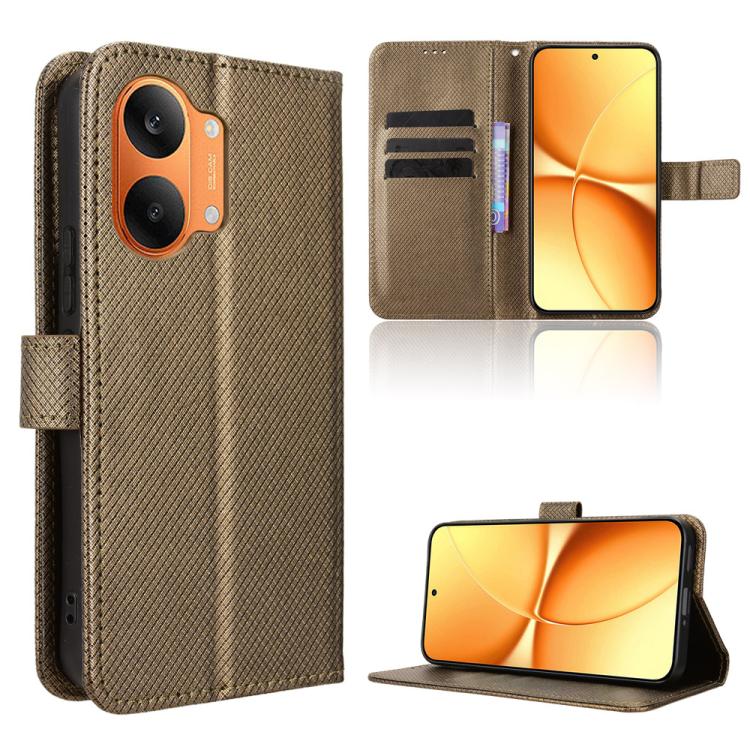 Diamond Texture Leather Phone Case, For Redmi A7 Pro 171mm / Poco C85x 5G, For Redmi Turbo 5 Max 5G / Poco X8 Pro Max, For Redmi Turbo 5 5G / Poco X8 Pro, For Redmi Note 15 Pro+ 5G 163.3mm/Poco M8 Pro 5G, For Redmi Note 15 5G / 4G 164mm / Poco M8 5G   ...