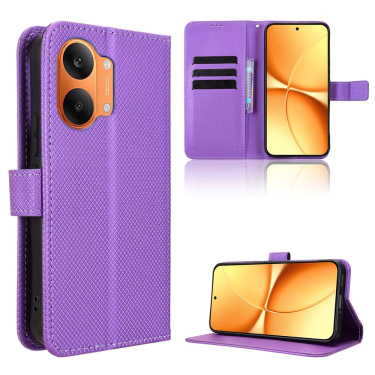 Diamond Texture Leather Phone Case, For Redmi A7 Pro 171mm / Poco C85x 5G, For Redmi Turbo 5 Max 5G / Poco X8 Pro Max, For Redmi Turbo 5 5G / Poco X8 Pro, For Redmi Note 15 Pro+ 5G 163.3mm/Poco M8 Pro 5G, For Redmi Note 15 5G / 4G 164mm / Poco M8 5G   ...