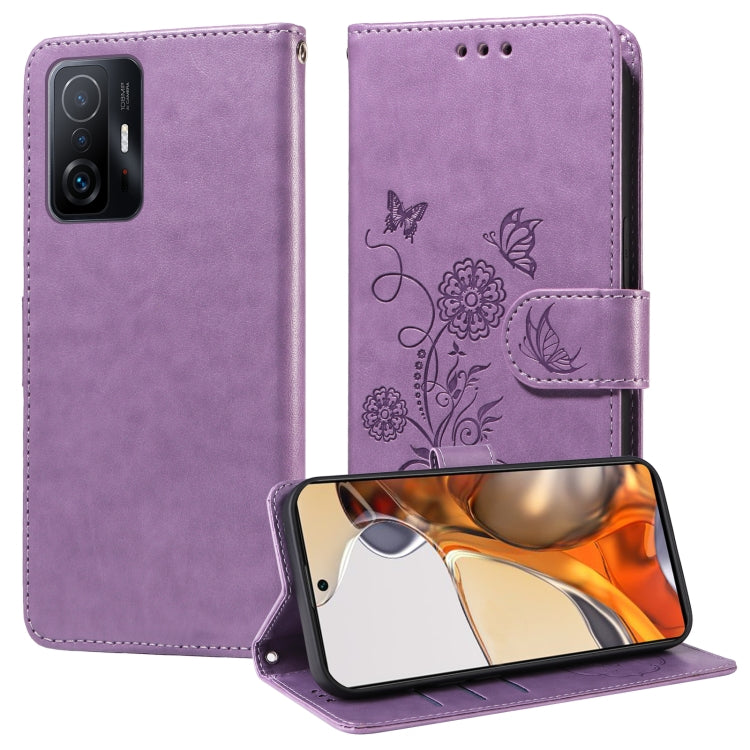 Embossed Butterfly Flowers Leather Phone Case, For Xiaomi Poco C55 / Redmi 11A 4G, For Xiaomi Poco X5 Pro 5G, For Xiaomi Poco X5 5G, For Xiaomi 12T / 12T Pro / Redmi K50 Ultra, For Xiaomi Poco M4 5G / M5 4G India, For Xiaomi Mi 11T / 11T Pro