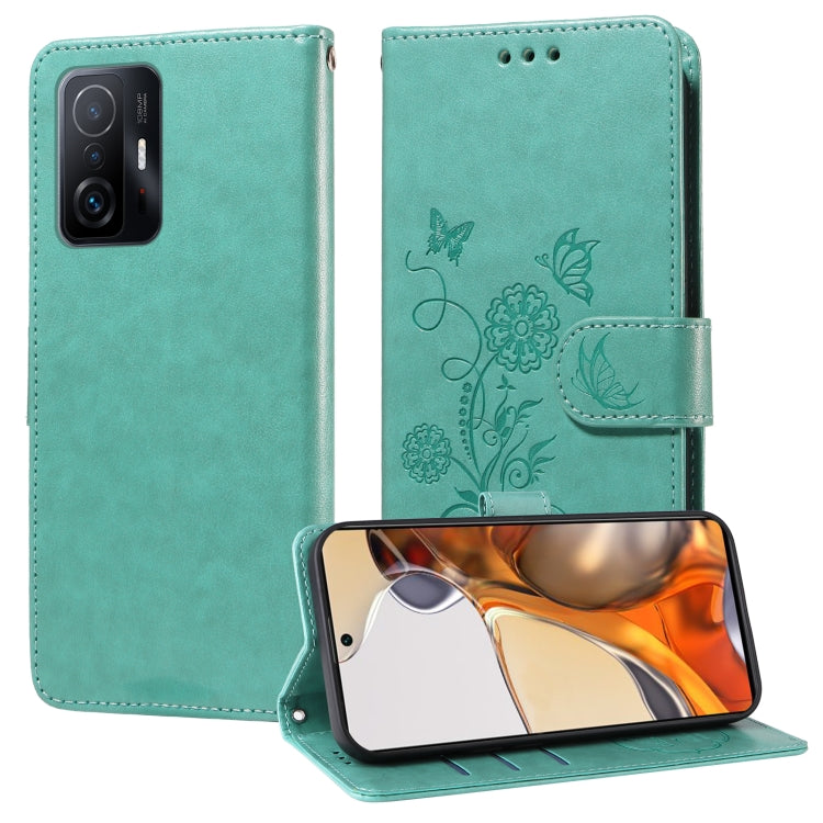Embossed Butterfly Flowers Leather Phone Case, For Xiaomi Poco C55 / Redmi 11A 4G, For Xiaomi Poco X5 Pro 5G, For Xiaomi Poco X5 5G, For Xiaomi 12T / 12T Pro / Redmi K50 Ultra, For Xiaomi Poco M4 5G / M5 4G India, For Xiaomi Mi 11T / 11T Pro