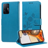 Embossed Butterfly Flowers Leather Phone Case, For Xiaomi Poco C55 / Redmi 11A 4G, For Xiaomi Poco X5 Pro 5G, For Xiaomi Poco X5 5G, For Xiaomi 12T / 12T Pro / Redmi K50 Ultra, For Xiaomi Poco M4 5G / M5 4G India, For Xiaomi Mi 11T / 11T Pro