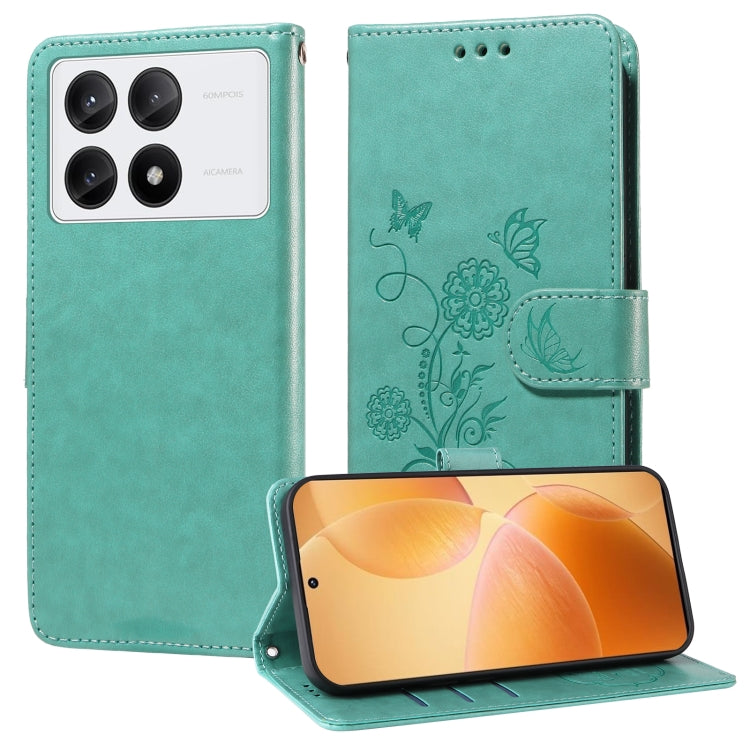 Embossed Butterfly Flowers Leather Phone Case, For Xiaomi Poco F6 Pro, For Xiaomi Poco C61 4G / Redmi A3 4G, For Xiaomi Poco M6 Pro 4G, For Xiaomi Poco C65 / M6 5G, For Xiaomi Poco X6 Pro / Redmi K70E, For Xiaomi Poco X6 5G                             ...