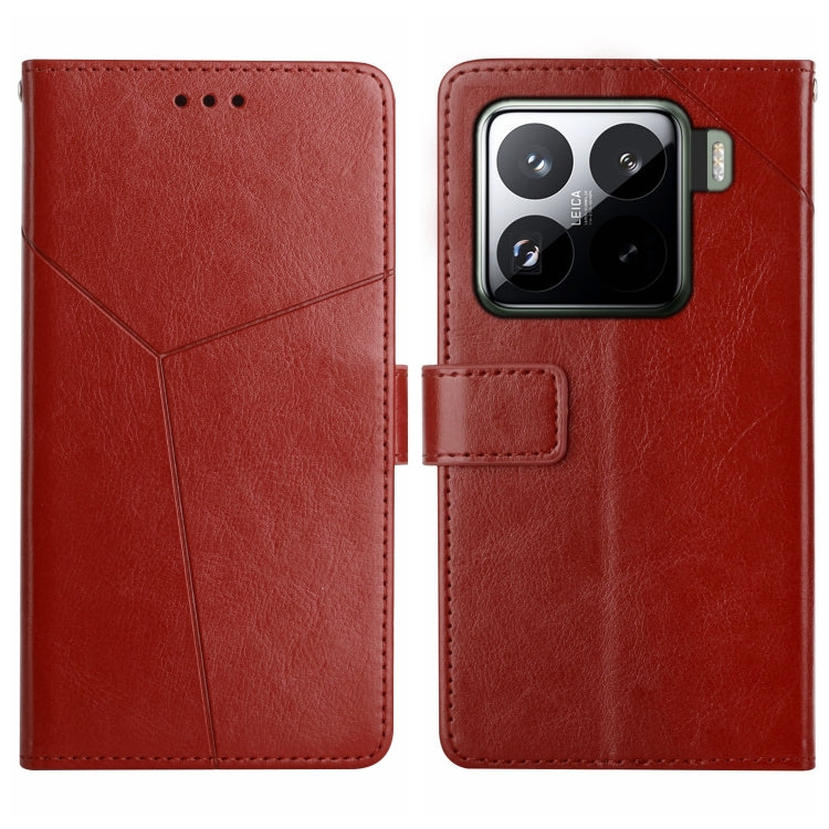 Y-shaped Pattern Flip Leather Phone Case, For Xiaomi 15 Ultra, For Xiaomi Poco X7 Pro, For Xiaomi 15 Pro, For Xiaomi 15, For Xiaomi 14T Pro 5G Global, For Xiaomi 14T 5G Global