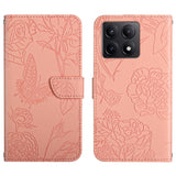 Skin Feel Butterfly Embossed Flip Leather Phone Case, For Xiaomi Poco X7 Pro, For Xiaomi 15 Pro, For Xiaomi 15, For Xiaomi 14T Pro 5G Global, For Xiaomi 14T 5G Global