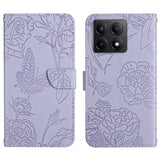 Skin Feel Butterfly Embossed Flip Leather Phone Case, For Xiaomi Poco X7 Pro, For Xiaomi 15 Pro, For Xiaomi 15, For Xiaomi 14T Pro 5G Global, For Xiaomi 14T 5G Global