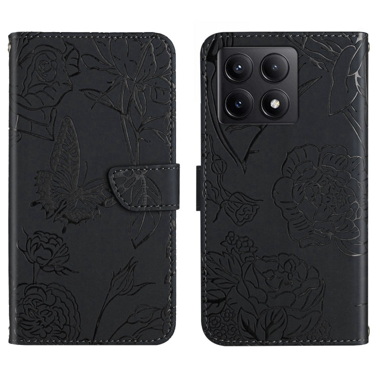 Skin Feel Butterfly Embossed Flip Leather Phone Case, For Xiaomi Poco X7 Pro, For Xiaomi 15 Pro, For Xiaomi 15, For Xiaomi 14T Pro 5G Global, For Xiaomi 14T 5G Global