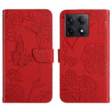 Skin Feel Butterfly Embossed Flip Leather Phone Case, For Xiaomi Poco X7 Pro, For Xiaomi 15 Pro, For Xiaomi 15, For Xiaomi 14T Pro 5G Global, For Xiaomi 14T 5G Global