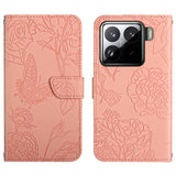 Skin Feel Butterfly Embossed Flip Leather Phone Case, For Xiaomi 15 Ultra, For Xiaomi Poco X7 Pro, For Xiaomi 15 Pro, For Xiaomi 15, For Xiaomi 14T Pro 5G Global, For Xiaomi 14T 5G Global