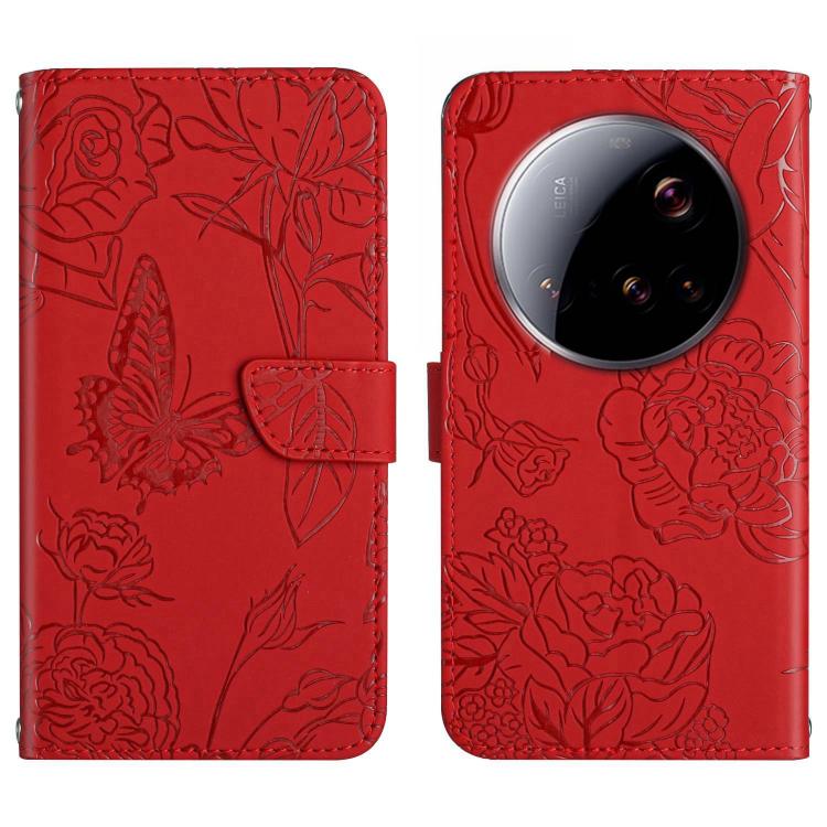 Skin Feel Butterfly Embossed Flip Leather Phone Case, For Xiaomi 15 Ultra, For Xiaomi Poco X7 Pro, For Xiaomi 15 Pro, For Xiaomi 15, For Xiaomi 14T Pro 5G Global, For Xiaomi 14T 5G Global