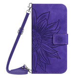 Skin Feel Sun Flower Embossed Flip Leather Phone Case with Lanyard, For Xiaomi 15, For Xiaomi 14T Pro 5G Global, For Xiaomi 14T 5G Global