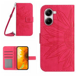 Skin Feel Sun Flower Embossed Flip Leather Phone Case with Lanyard, For Xiaomi 15 Ultra, For Xiaomi Poco X7 Pro, For Xiaomi 15 Pro, For Xiaomi 15