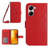 Skin Feel Sun Flower Embossed Flip Leather Phone Case with Lanyard, For Xiaomi 15 Ultra, For Xiaomi Poco X7 Pro, For Xiaomi 15 Pro, For Xiaomi 15