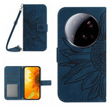 Skin Feel Sun Flower Embossed Flip Leather Phone Case with Lanyard, For Xiaomi 15T, For Xiaomi 15 Ultra, For Xiaomi Poco X7 Pro, For Xiaomi 15 Pro