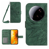 Skin Feel Sun Flower Embossed Flip Leather Phone Case with Lanyard, For Xiaomi 15T, For Xiaomi 15 Ultra, For Xiaomi Poco X7 Pro, For Xiaomi 15 Pro