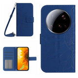 Skin Feel Sun Flower Embossed Flip Leather Phone Case with Lanyard, For Xiaomi 15 Ultra, For Xiaomi Poco X7 Pro, For Xiaomi 15 Pro, For Xiaomi 15