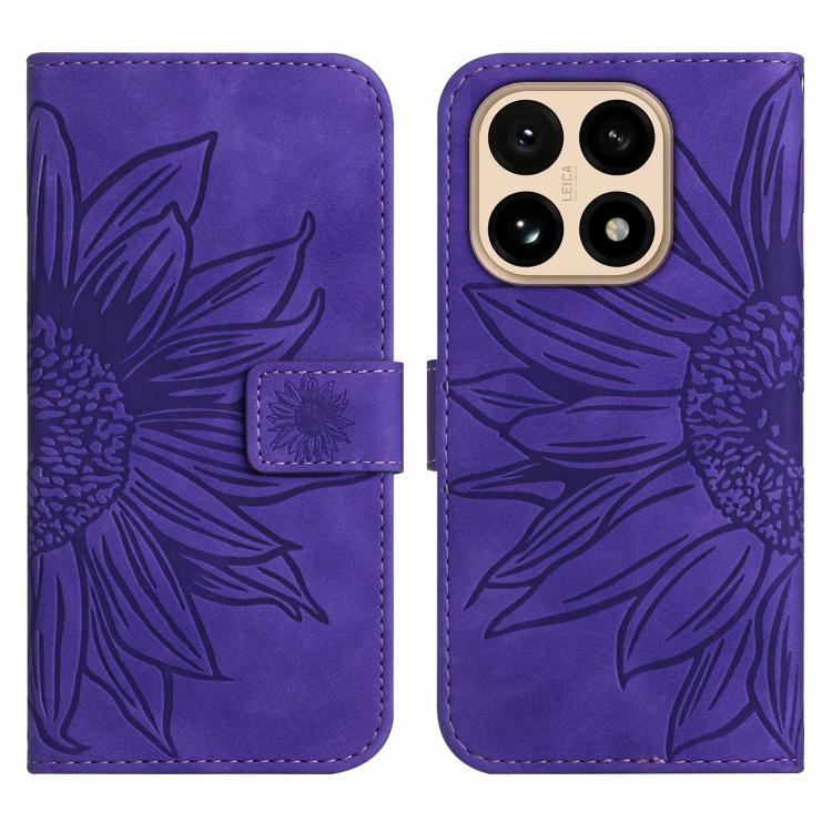 Skin Feel Sun Flower Embossed Flip Leather Phone Case with Lanyard, For Xiaomi 15T, For Xiaomi 15 Ultra, For Xiaomi Poco X7 Pro, For Xiaomi 15 Pro