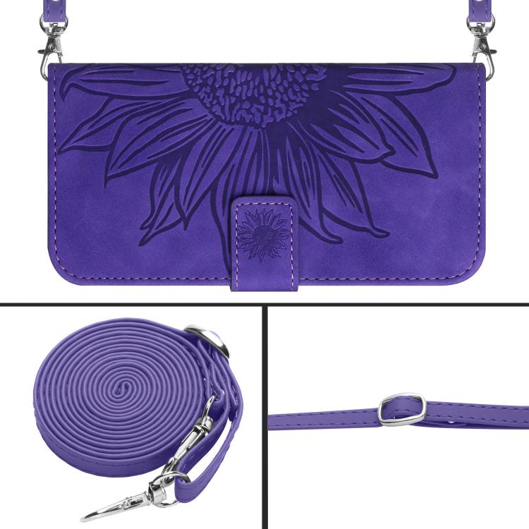 Skin Feel Sun Flower Embossed Flip Leather Phone Case with Lanyard, For Xiaomi 15T, For Xiaomi 15 Ultra, For Xiaomi Poco X7 Pro, For Xiaomi 15 Pro