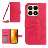 Skin Feel Sun Flower Embossed Flip Leather Phone Case with Lanyard, For Xiaomi 15T, For Xiaomi 15 Ultra, For Xiaomi Poco X7 Pro, For Xiaomi 15 Pro