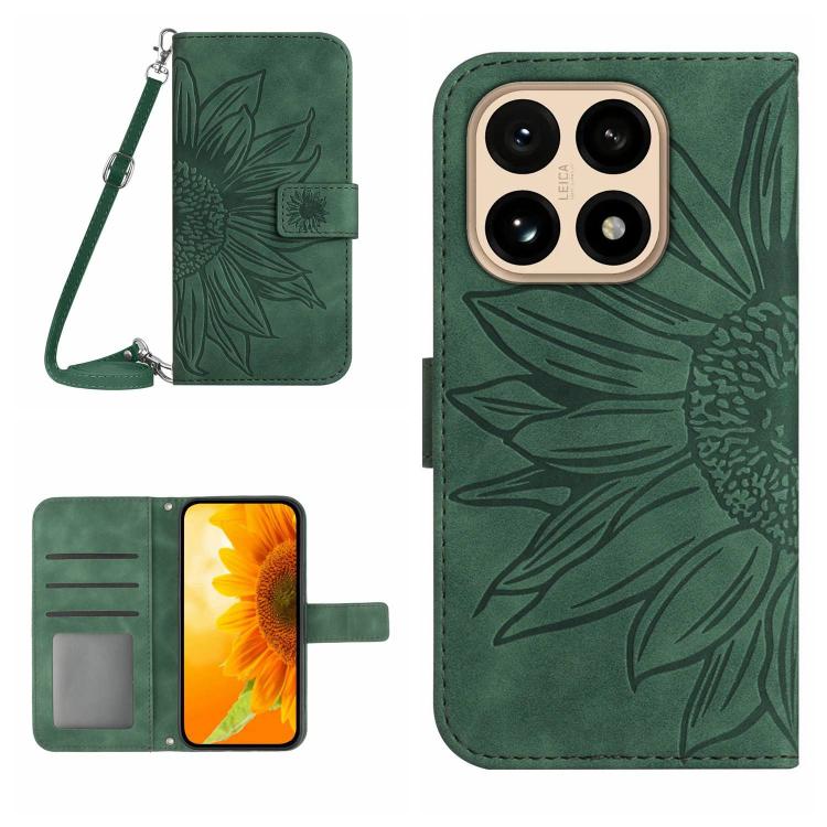 Skin Feel Sun Flower Embossed Flip Leather Phone Case with Lanyard, For Xiaomi 15T, For Xiaomi 15 Ultra, For Xiaomi Poco X7 Pro, For Xiaomi 15 Pro
