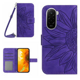 Skin Feel Sun Flower Embossed Flip Leather Phone Case with Lanyard, For Xiaomi 17, For Xiaomi Poco M7 4G 169mm, For Xiaomi 15T Pro, For Xiaomi 15T