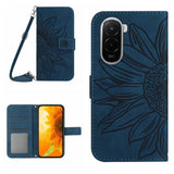 Skin Feel Sun Flower Embossed Flip Leather Phone Case with Lanyard, For Xiaomi 17, For Xiaomi Poco M7 4G 169mm, For Xiaomi 15T Pro, For Xiaomi 15T