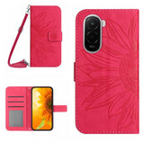 Skin Feel Sun Flower Embossed Flip Leather Phone Case with Lanyard, For Xiaomi 17, For Xiaomi Poco M7 4G 169mm, For Xiaomi 15T Pro, For Xiaomi 15T
