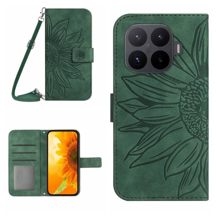 Skin Feel Sun Flower Embossed Flip Leather Phone Case with Lanyard, For Xiaomi 17T Pro 5G, For Xiaomi 17T 5G, For Xiaomi Poco X8 Pro 5G, For Xiaomi 17 Pro Max