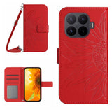 Skin Feel Sun Flower Embossed Flip Leather Phone Case with Lanyard, For Xiaomi 17T Pro 5G, For Xiaomi 17T 5G, For Xiaomi Poco X8 Pro 5G, For Xiaomi 17 Pro Max