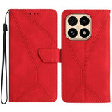 Stitching Embossed Leather Phone Case, For Xiaomi 15T, For Xiaomi 15 Ultra, For Xiaomi Poco X7 Pro, For Xiaomi 15 Pro, For Xiaomi 15, For Xiaomi 14T Pro 5G Global, For Xiaomi 14T 5G Global