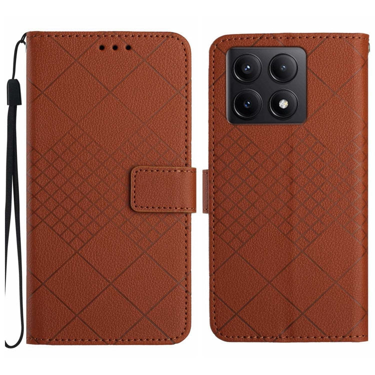 Rhombic Grid Texture Leather Phone Case, For Xiaomi 15 Ultra, For Xiaomi Poco X7 Pro, For Xiaomi 15 Pro, For Xiaomi 15, For Xiaomi 14T Pro 5G Global, For Xiaomi 14T 5G Global